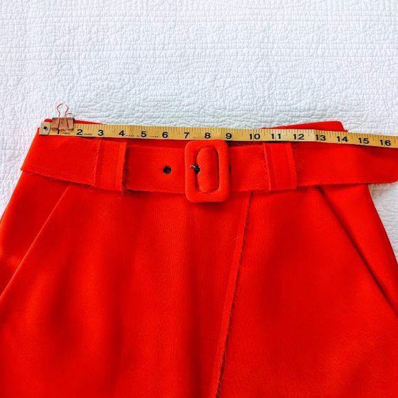 TopShop Orange Midi Skirt with front slit - size 6 - Picture 7 of 8